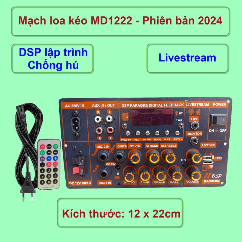 Bo mạch loa kéo LIVESTREAM DSP lập trình chống hú IC MD9840 công suất 65W-130W Bluetooth thế hệ mới có Guitar điện - Kem Nghe Nhạc Earphone