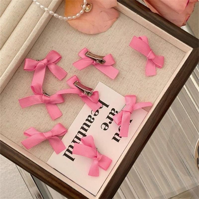 1PC New Mini Bowknot Hair Clips Fairy Hair Accessories Bow Hairpin Sweet Headwear Ribbon Barrette Girls 3