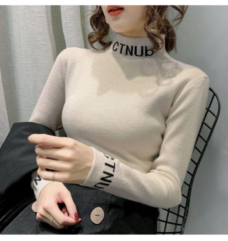 Product Introduction of Áo Lớp Nền Giữ Nhiệt Dralon, Nửa Cao Cổ, Dành Cho Nữ, Mùa Thu Và Mùa Đông, Lót Lông Cừu, Dày Dặn, Ngoại Cỡ, Thích Hợp Cho mm Béo (100,00kg), Áo Phông Đồ Lót, Năm 2025 24