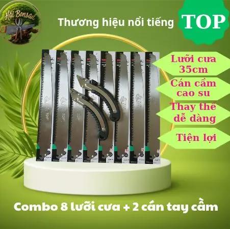 Combo cưa TOP gồm 8 lưỡi cưa + 2 cán, bộ 10 món làm vườn, bonsai, cây cảnh