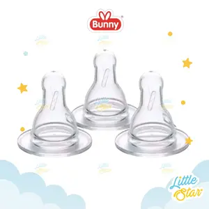 3 Pcs Set Paket Dot Silicone Lusty Bunny Nipple Karet Basic Bulat Standard Neck Bayi