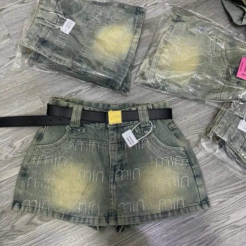 {43-57kg} Chân Váy Jean đính đá  MinMin Ôm Dáng Nữ Women 2 Màu Thời Trang