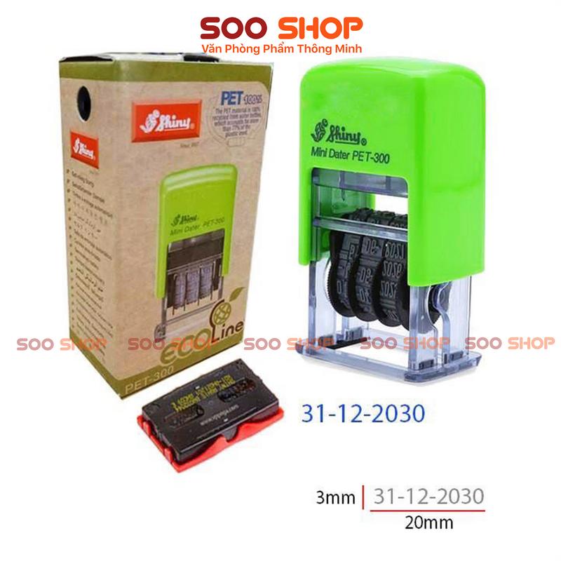 Con Dấu Ngày Tháng Năm NSX-HSD KÈM KHAY MỰC KHÔNG KÈM LỌ MỰC, Con Dấu Chỉnh Được Ngày Tháng Năm Theo Ý, Dấu Dập Date,Shiny Pet300