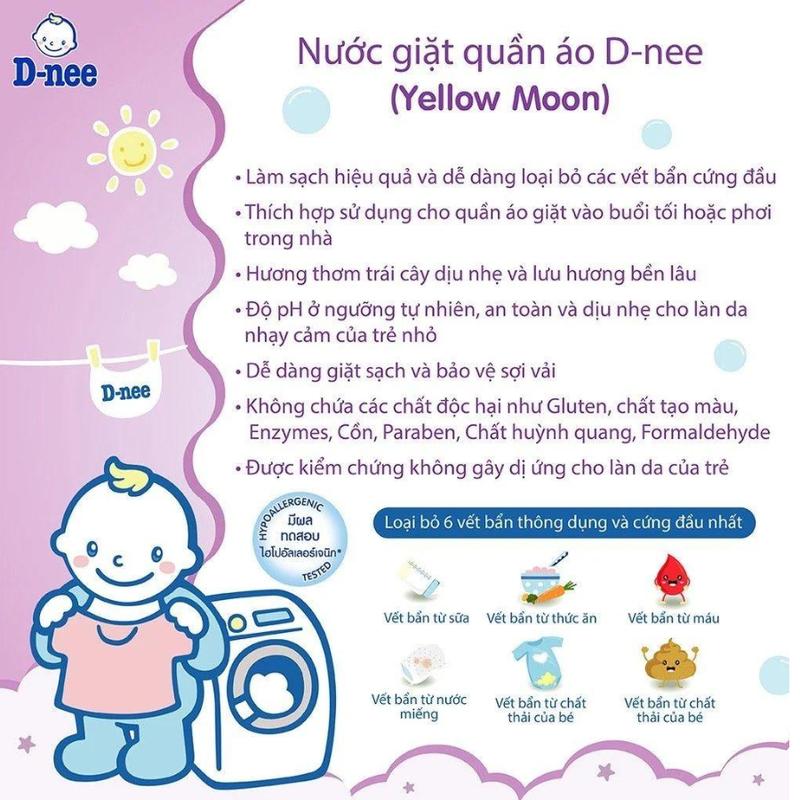 Product Introduction of Combo 2 can D-nee Organic Thái Lan màu Tím nuoc  giat 0