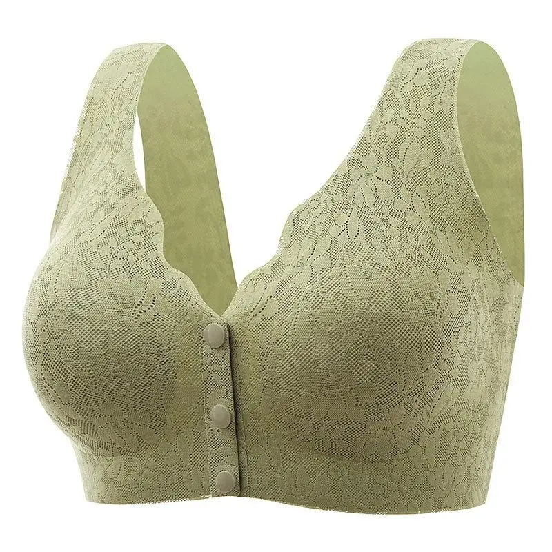 Front-button Bra Women's Large Size Push Up Anti-sagging Seamless Bra Middle-aged And Elderly Mothers Front-opening Bra
