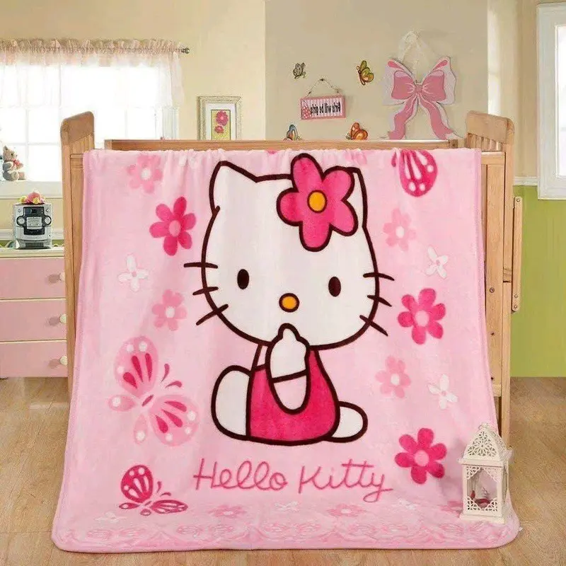 Chăn lông tuyết cho bé, họa tiết hoạt hình, mềm mại kích thước 1mx1m4 nặng 400g 1
