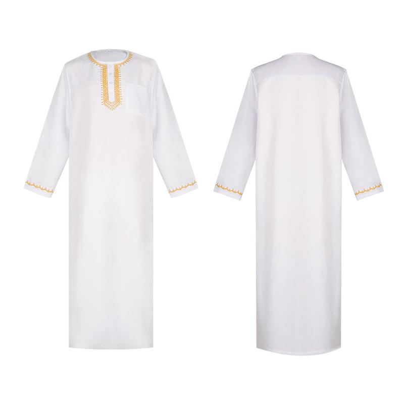 Halloween Cosplay Costume Arab Robe Loose Missionary Middle East Print Men Muslim Clothes 2