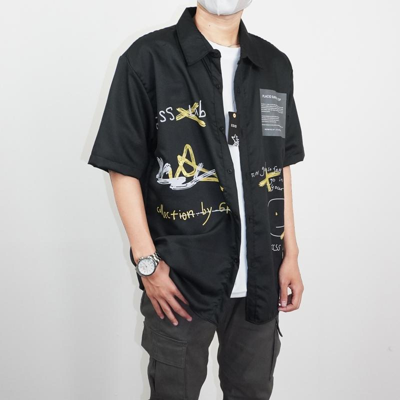 Kemeja Oversize Pria Gkss Lengan Pendek Atasan pria Oversize 7