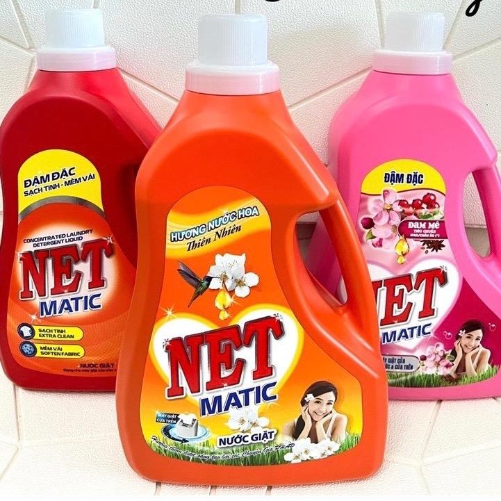 Nước Giặt Đậm Đặc Net Matic Can 3,3kg 3,6Kg Đủ Màu