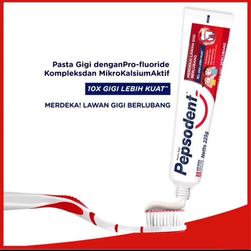 2pcs Pepsodent Whitening Jumbo 225gr isi 2 (4 x 225gr) Pembersihan Pelindung Gusi dan Mulut 5