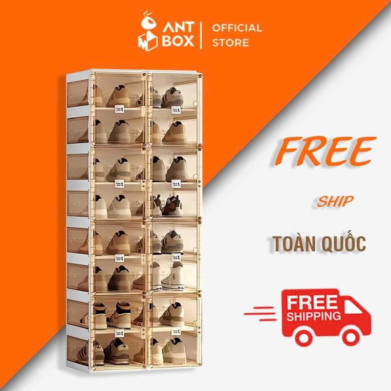 Tủ Nhựa Đựng Giày 16 đôi Gấp Gọn Antbox - Kệ để đồ đa năng- Hộp Đựng Dép Tiện Gọn - Nhựa ABS Cao Cấp Chống Bụi tủ  giày  dép  hiện  đại