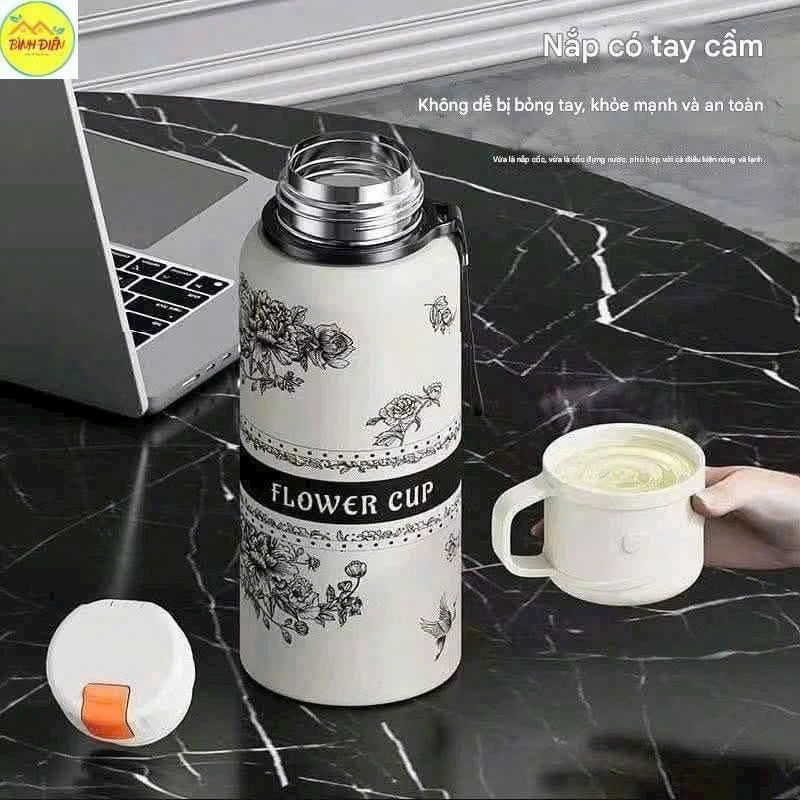 Bình giữ nhiệt inox 316 dung tích 800ml.kèm cốc uống tiện lợi 4