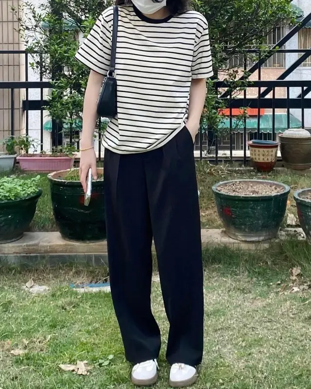 Áo thun babytee kẻ ngang form vừa chất cotton SUMIISHOP mã A03 Nữ 2