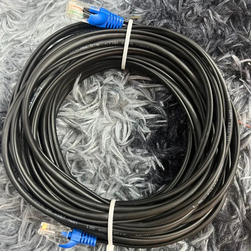 Dây mạng ngoài trời 4 sợi bấm sẵn 2 đầu có dây thép chịu lực dài 5m, 10m, 20m, 30m,40m, 50m, 60m,70m,80m,90m,100m 0