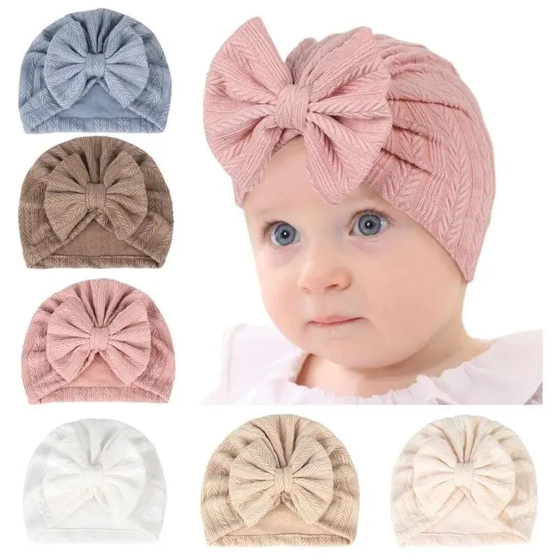 1 Pieces Children Baby Hat Kids Bowknot Cap Newborn Girls photograpps Spring Autumn Modis Beanie Turban Infant Props