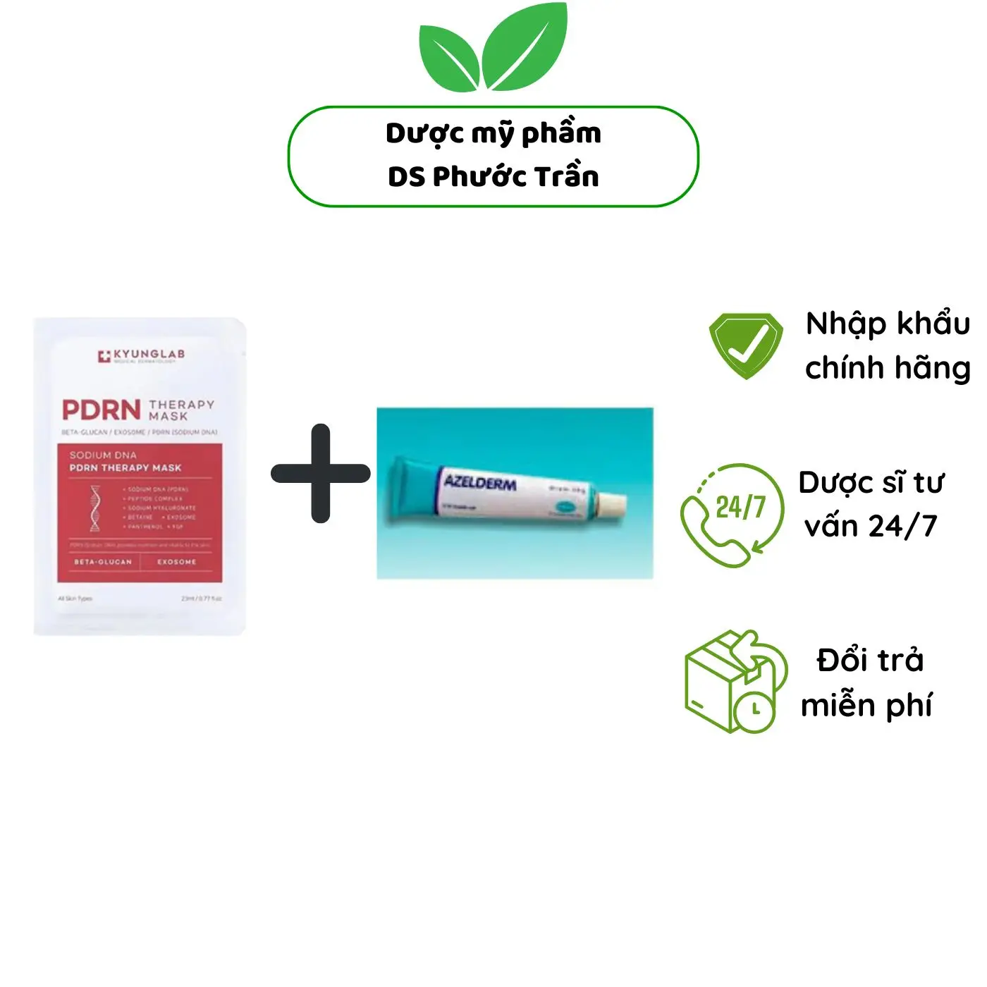 Mặt nạ cấp ẩm phục hồi pdrn kyunglab (kèm tặng tuýp bôi alzelderm)