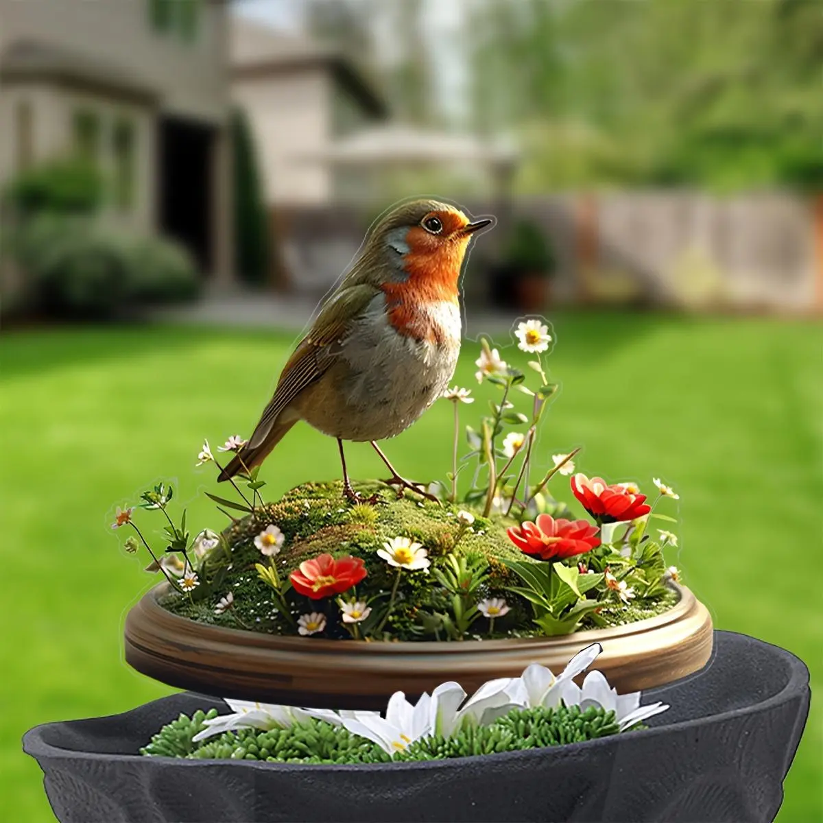 Garden Bird Design Garden Decor, 1 Count 2D Acrylic Bird Ornament, Outdoor Garden Yard Lawn Decoration, Suitable for Yard Art Sign, Landscape Enhancement, Plant, Flower