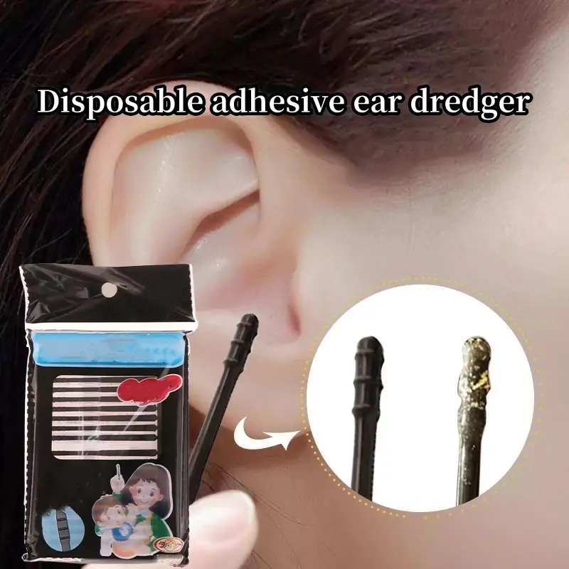 20Pcs 1Bag Disposable Spiral Ear Digging Artifact with Adhesive Ear Picking Rod Cleaning Earwax Tool