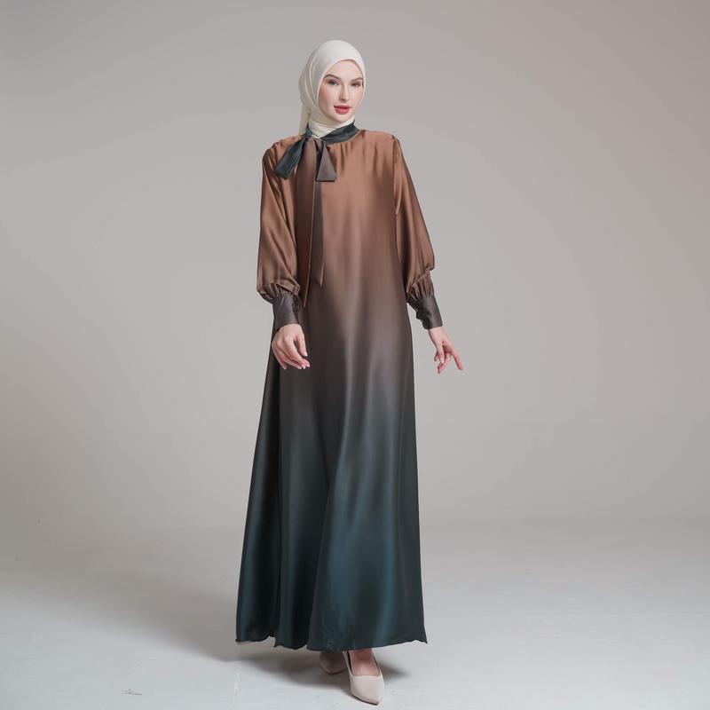 Product Introduction of Candy Outfitku - Luna dress (tanpa hijab) gamis gradasi silk sutra Baju Muslim Mewah Wanita 8