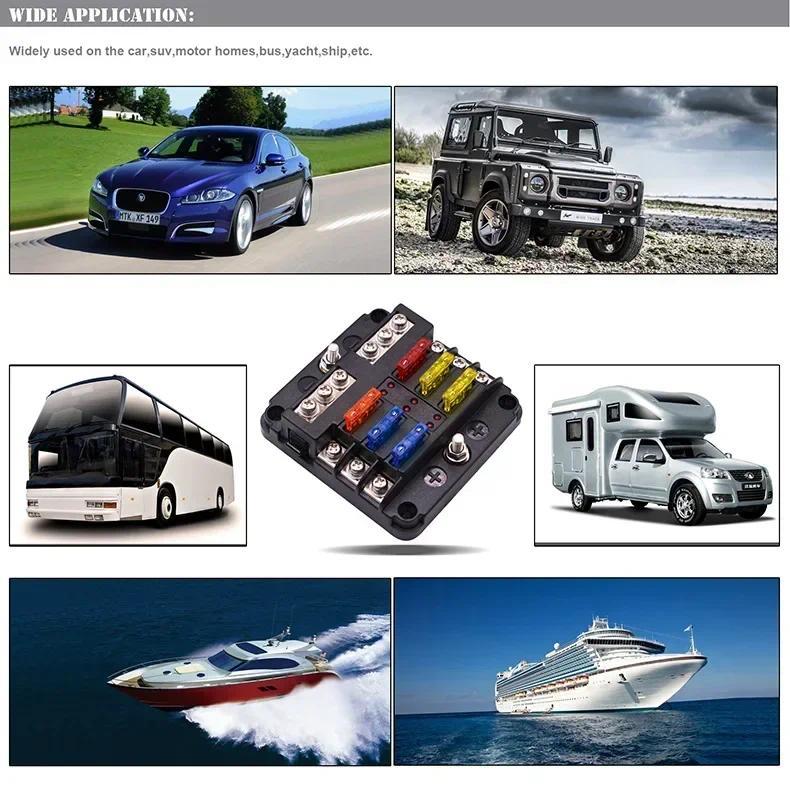 Product Introduction of 6/12 Way Blade Fuse 12-24V Car Boat Fuse Box Holder with Plastic Cover for Power Panel Board Camper RV Accessorie 19