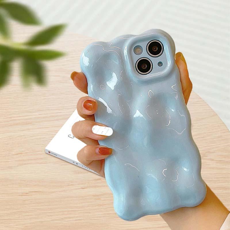 Wave Pattern Phone Case, Anti-drop Electroplated Phone Protector Cover, Phone Accessories Compatible with iPhone 16 15 14 13 Pro Max, Casing 3