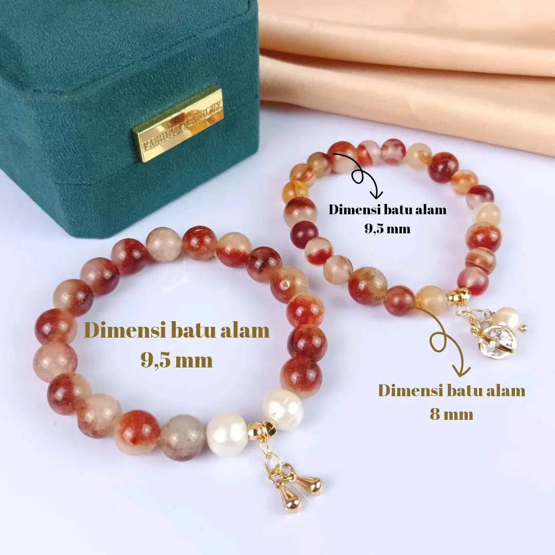 Gelang mutiara mix batu alam