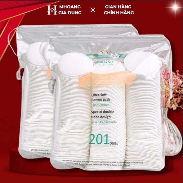  Bông Tẩy Trang LMer 201 Miếng 100% Cotton 2 Mặt Không Xơ Bông 
