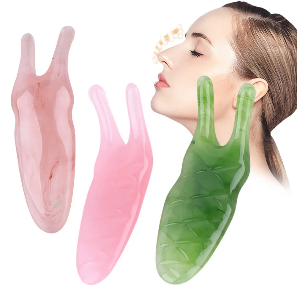 Dụng Cụ Mát Xa Chà Gua Sha Nâng Cơ Mặt Bằng Resin, FOCANO, Tấm Mát Xa, Giảm Bọng Mắt, Nâng Mũi, Máy Massage Mũi khuôn  đá  lăn  mặt