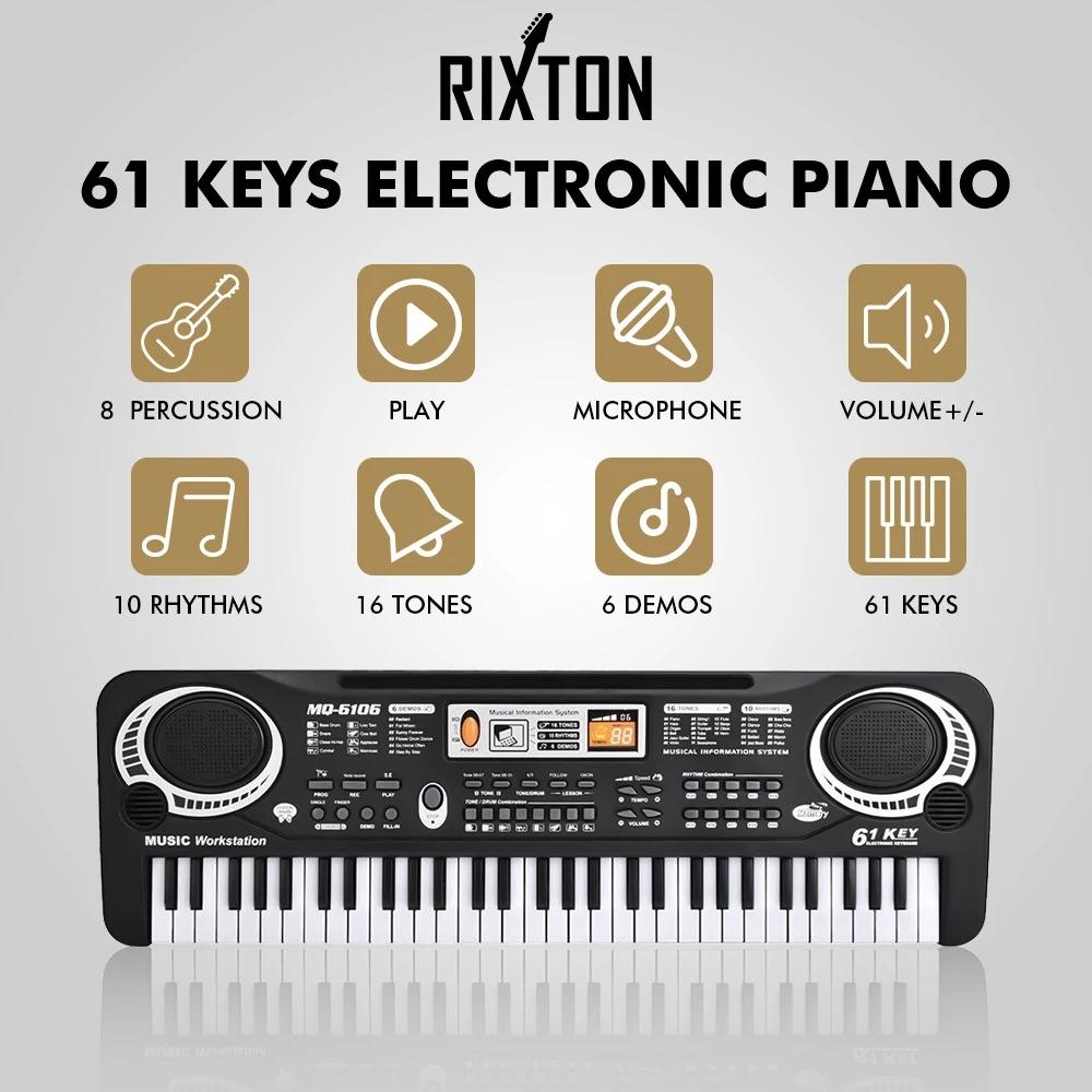 RIXTON 61 Keys Digital Piano Electronic Keyboard For Kids/Toddlers ...