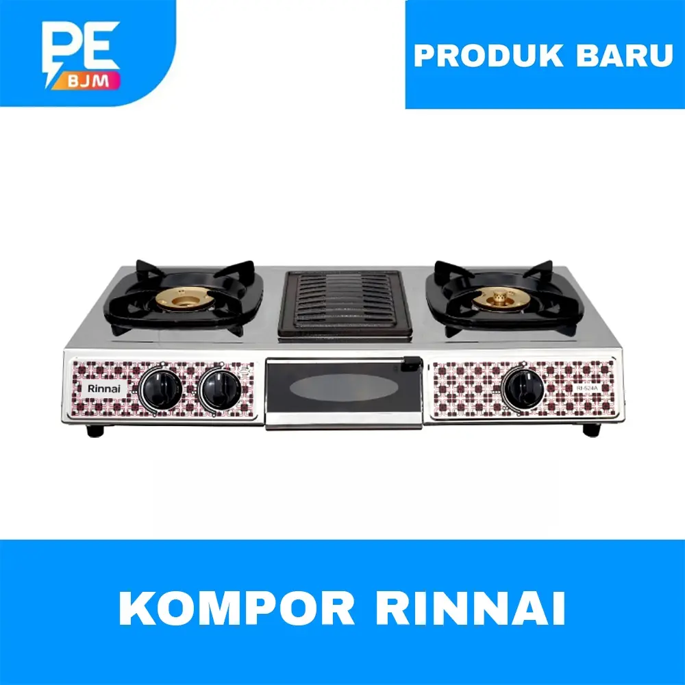 KOMPOR GAS RINNAI 2 TUNGKU GRILL PAN SERIES RI-524A GARANSI RESMI ......