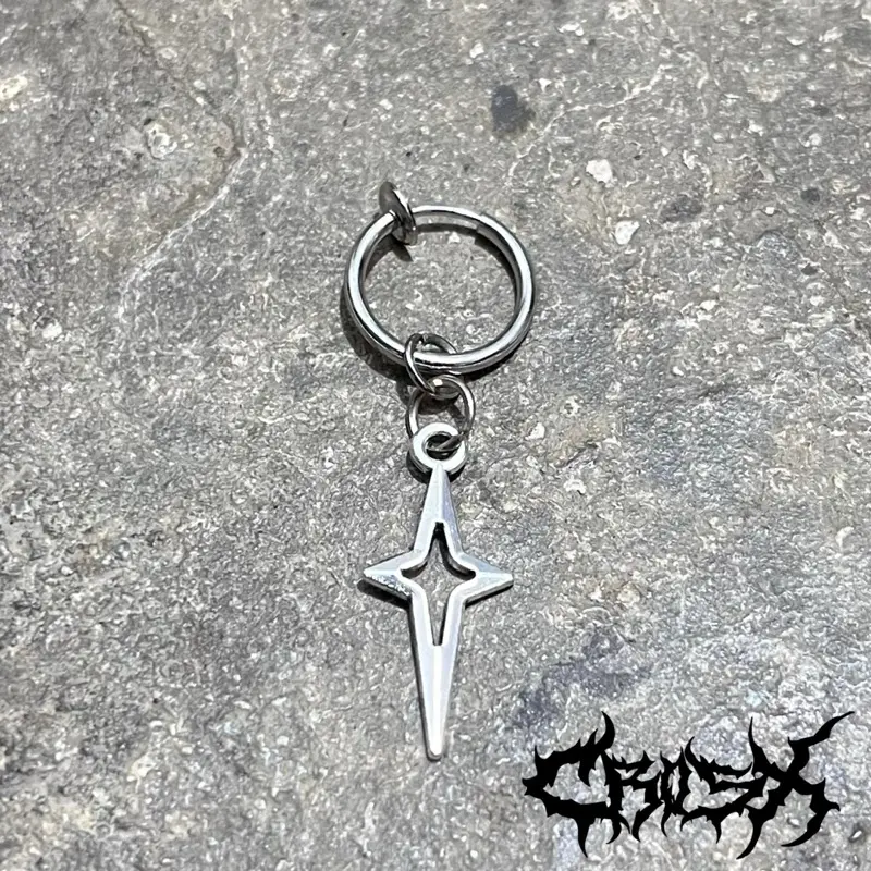 YOP EARRINGS / 1PCS ANTING JEPIT SILVER EARRINGS ANTING SILVER ANTING HITAM ANTING NON TINDIK FAKE PIERCINGS HOOP BLACK EARRINGS ANTING HOOP ANTING KLIP TANPA TINDIK ANTING TITANIUM ANTING TELINGA ANTING HIDUNG STAR CROSS SALIB ANTING PRIA ANTING WANITA