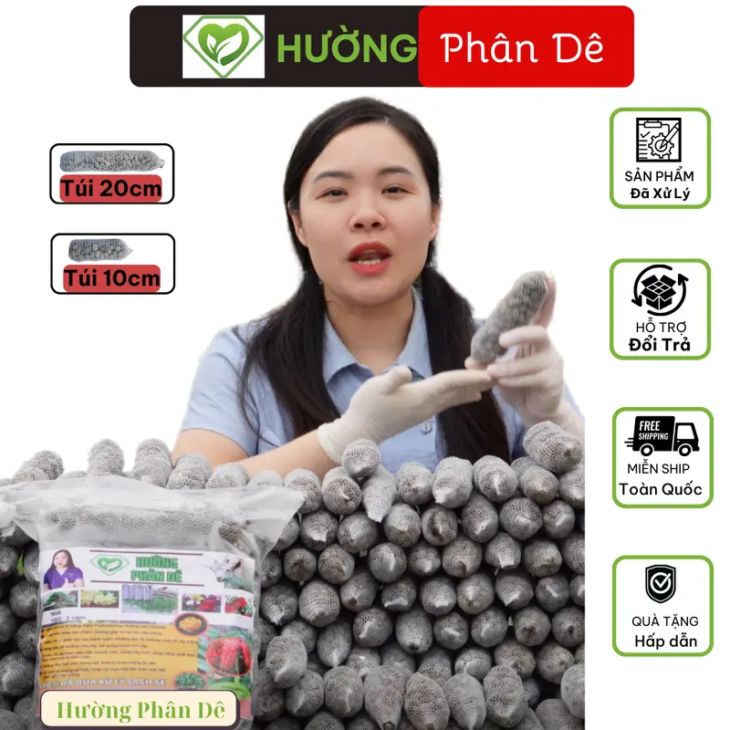Phân dê trồng Hoa Lan, Túi lưới  20cm Đã xử lý, ComBo 50 Túi lưới 20cm ( tặng 1 kích rễ ) 1
