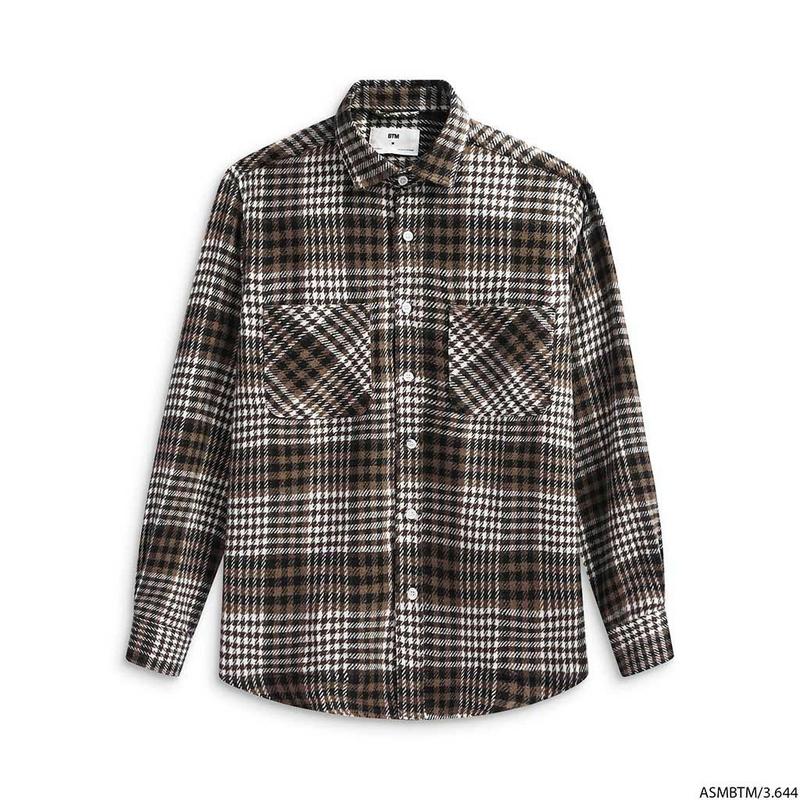 Áo Sơ Mi BTM Relax Flanel Checked Shirt - Vải Dạ Cotton Form Regularfit - Mã 3.644