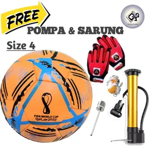 KRATALIMA Bola Futsal Size 4 Bahan Tebal Outdoor Bonus Pompa Jaring Pentil TERMURAH!!