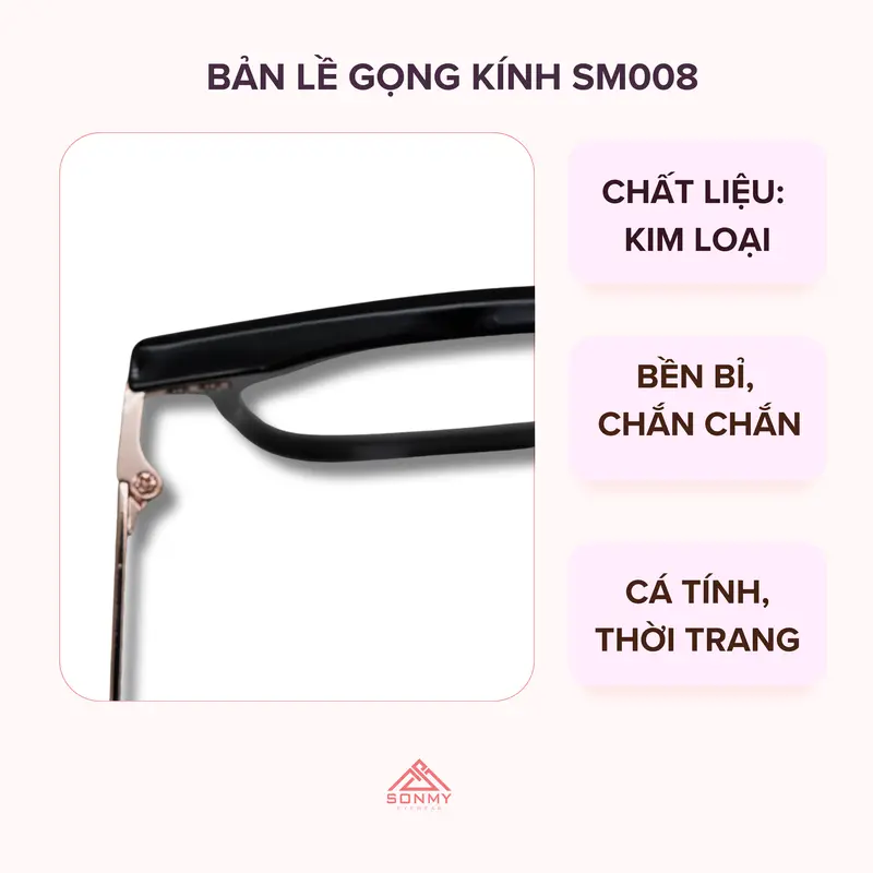 Kính mắt tròn nữ SONMY EYEWEAR cao cấp thanh mảnh tinh tế nhẹ nhàng chắc chắn SM008 3