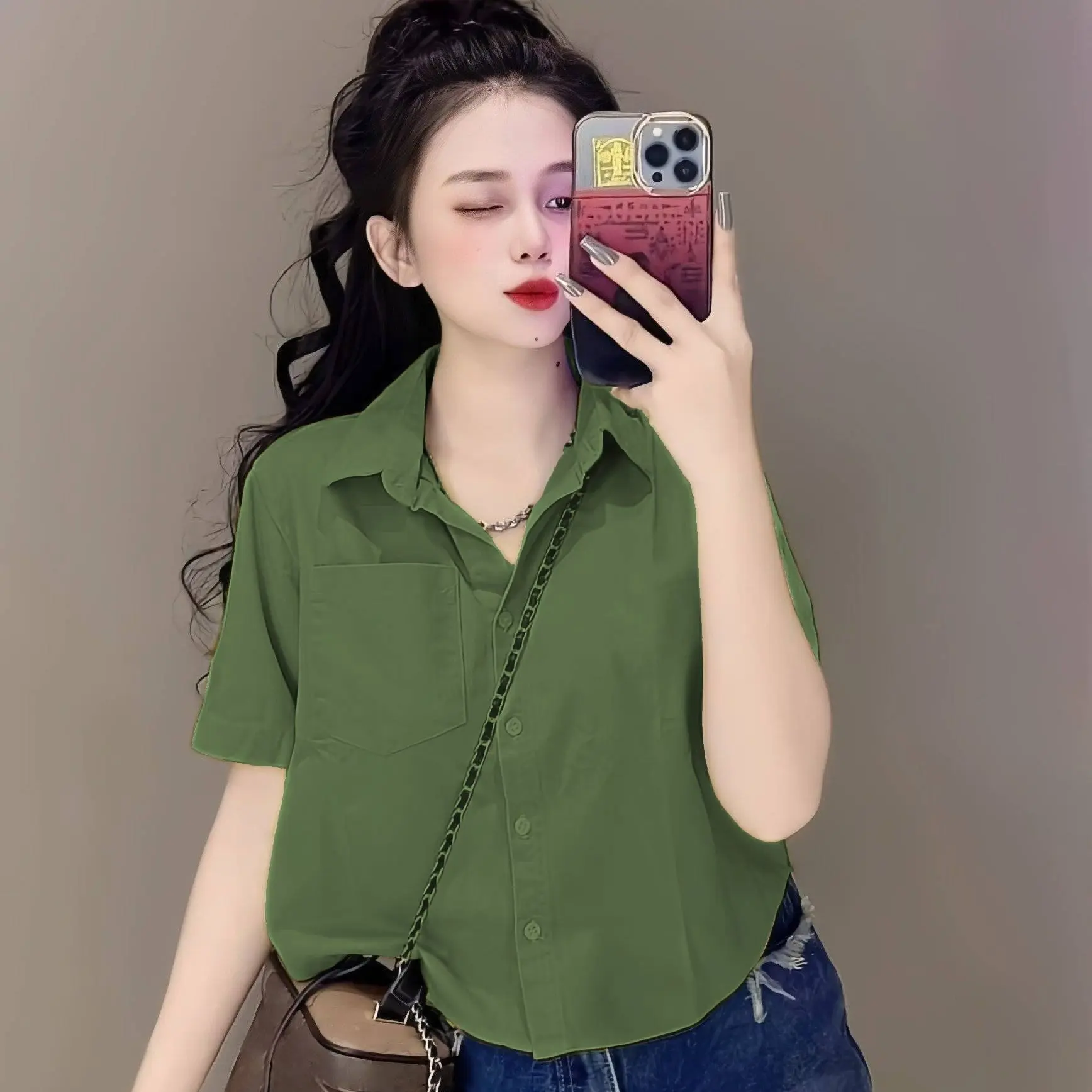 Áo Sơ Mi Nữ Tay Ngắn Form Rộng Nhiều Màu Áo Croptop Nữ Kiểu Sang Chảnh Thoải Mái Cho Bốn Mùa | BigBuy360 - bigbuy360.vn Áo Sơ Mi Nữ Tay Ngắn Form Rộng Nhiều Màu Áo Croptop Nữ Kiểu Sang Chảnh Thoải Mái Cho Bốn Mùa | BigBuy360 - bigbuy360.vn