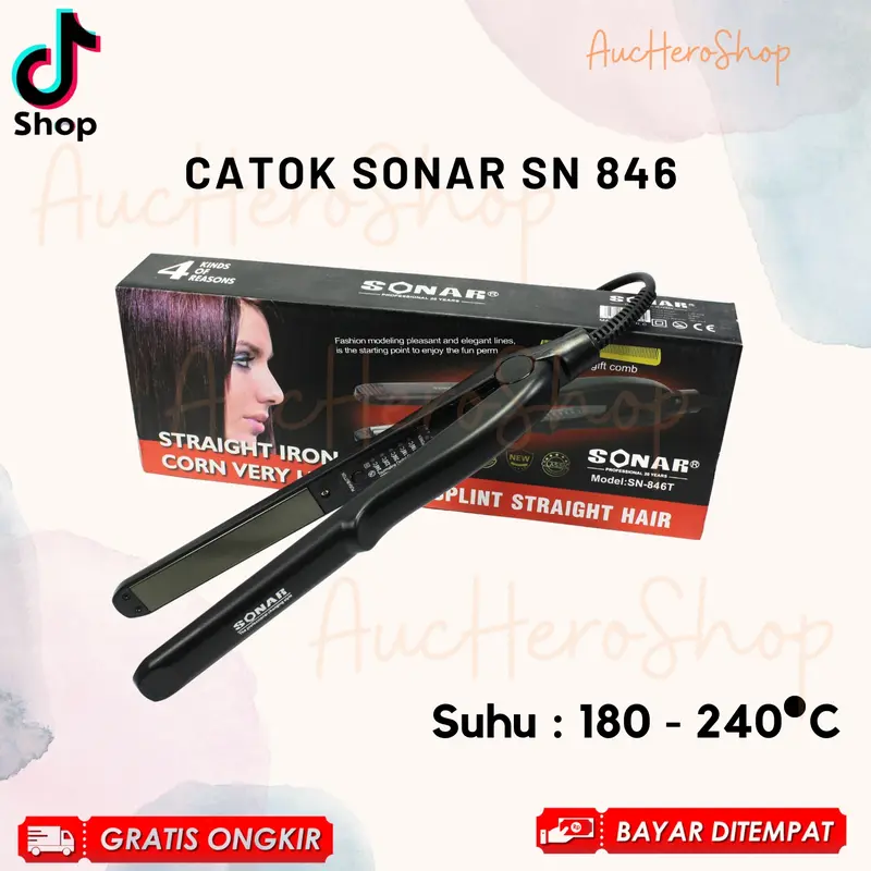 Catokan Rambut sonar SN846 (FLAT LURUS)  Catok Rambut 2in1/ Pelurus Rambut - Catok Sonar SN 846 Splint Stright Hair 0