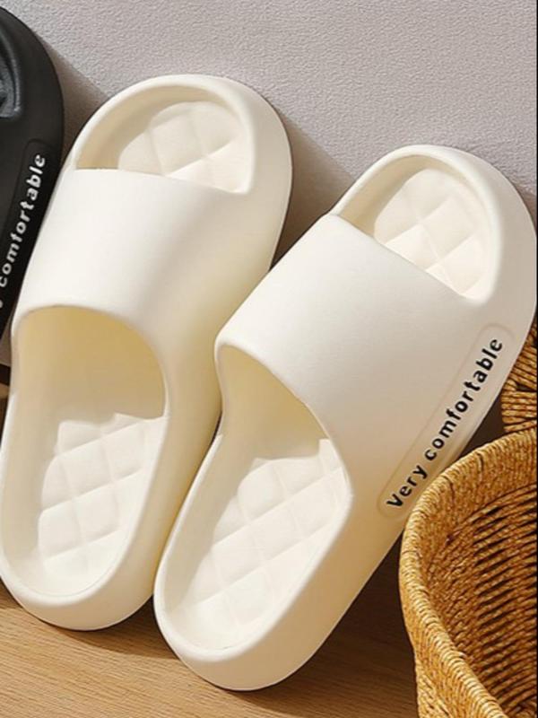 Women's Simple Style Plain Color Slides, Casual Comfortable Home Slippers, Soft Non-slip Slippers for Indoor & Outdoor Wear, Walking Shoes 8