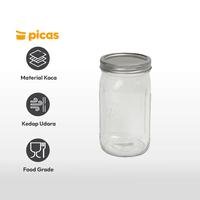 Gambar AZKO Picas 950 Ml Stoples Kaca Toples Jar Wadah Makanan Food Container - Regular Mouth dari AZKO ID Kota Administrasi Jakarta Timur 3 Tokopedia