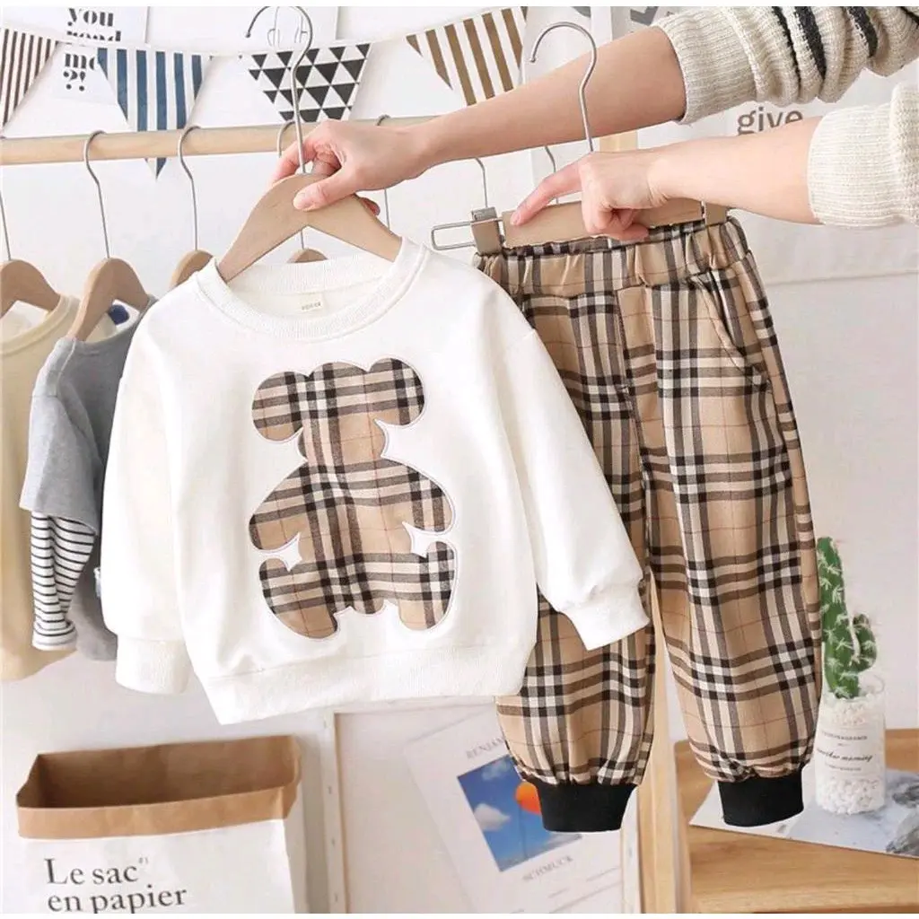 Setelan Sweater Anak Laki-laki dan Perempuan Kekinian Umur 1-6 Tahun Lengan panjang