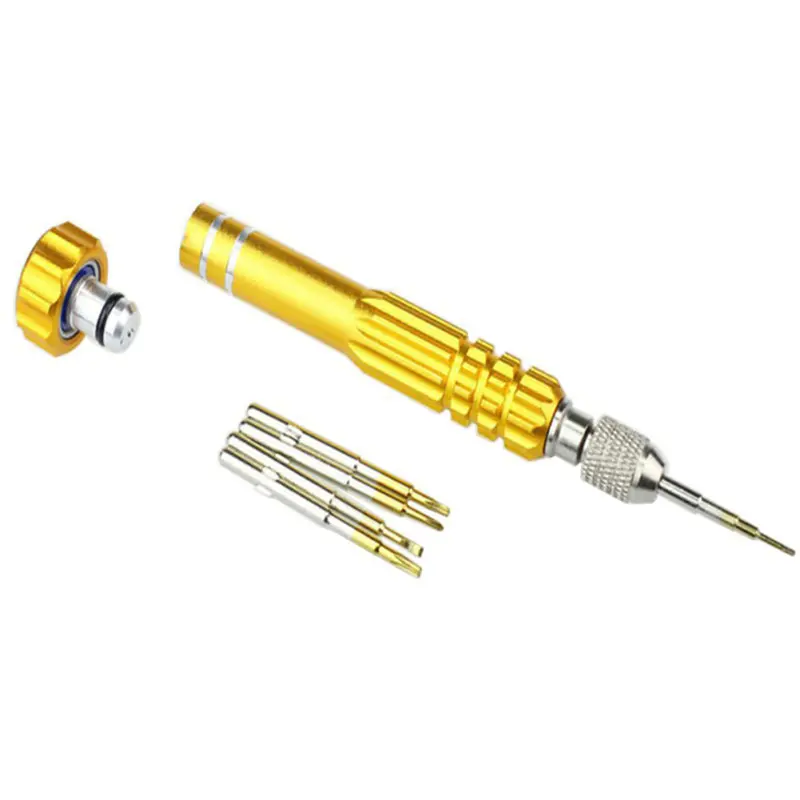 Tuốc nơ vít thép từ tính 5 trong 1, bit, dụng cụ sửa chữa cầm tay cho iPhone , đồng hồ, điện thoại 7