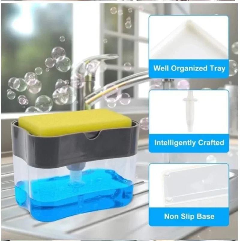 Product Introduction of 380ml Kitchen Sponge Dispenser Automatic Soap Dispenser Bottle for Detergent Liquid Dish Soap Dispenser Manual Soap Pump 25