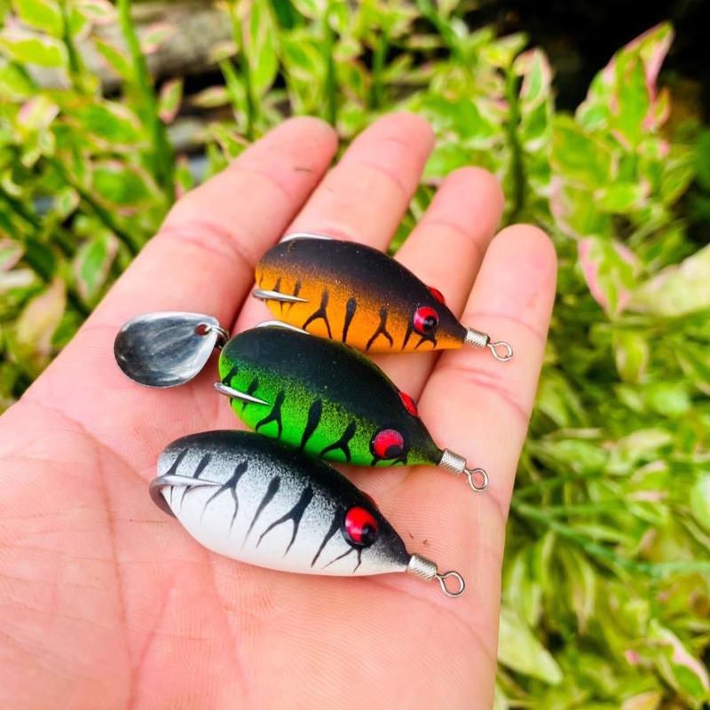 Mồi câu cá lóc nhái hơi NFF38 -Chì đúc - Lưỡi độ siêu nhạy cá Bắt Cá Đi Câu