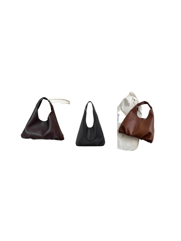 Women's Minimalist Casual Plain Tote Bag,  Everyday Bags, Fashionable Pu Leather Large Volume Shoulder Bag with Makeup Storage Bag for Work & Daily Use, Valentine's Day, Gift 4