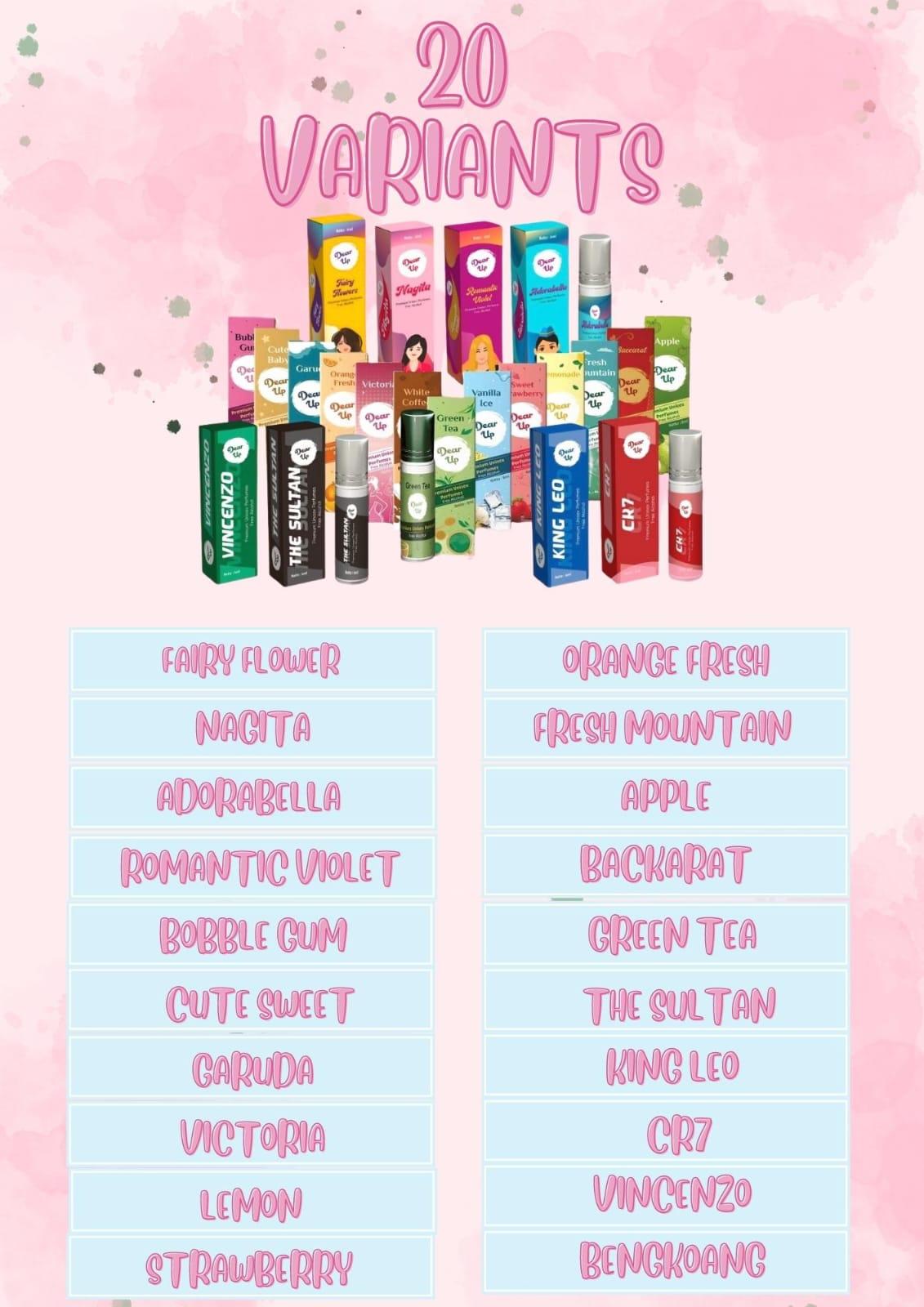 Dear Up Parfum Roll On 6 ml BPOM non Alkohol Greentea Lemon Perfume