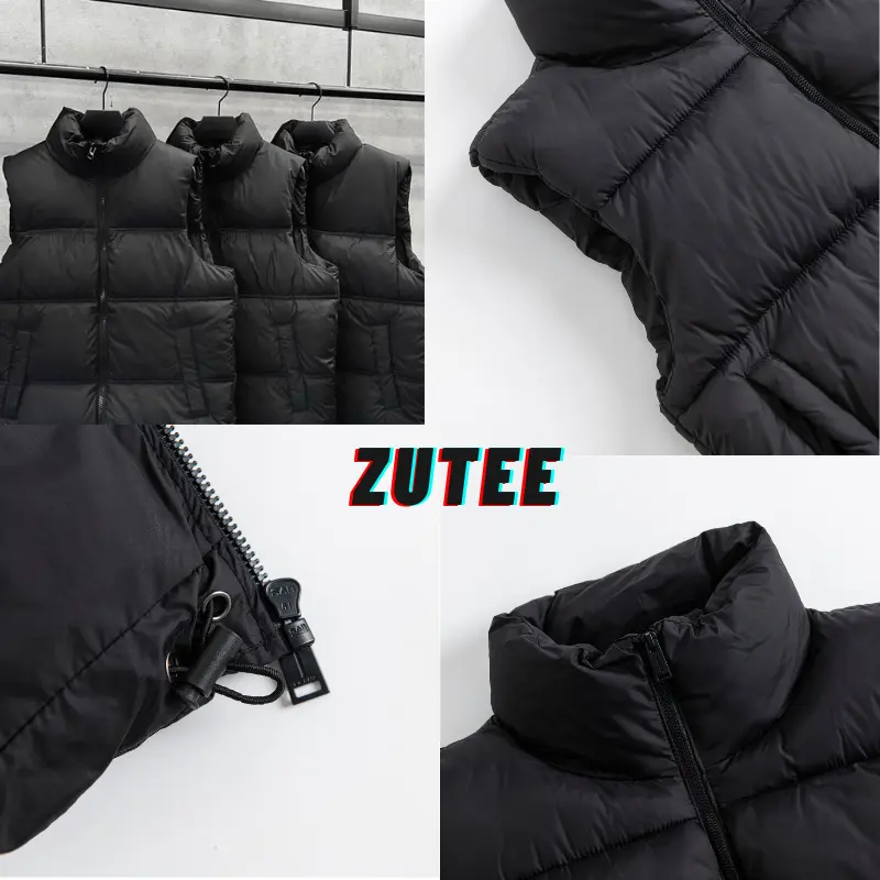 Áo phao gile nam nữ có túi sườn form boxy ZUTEE, Áo khoác phao cổ cao Menswear 7