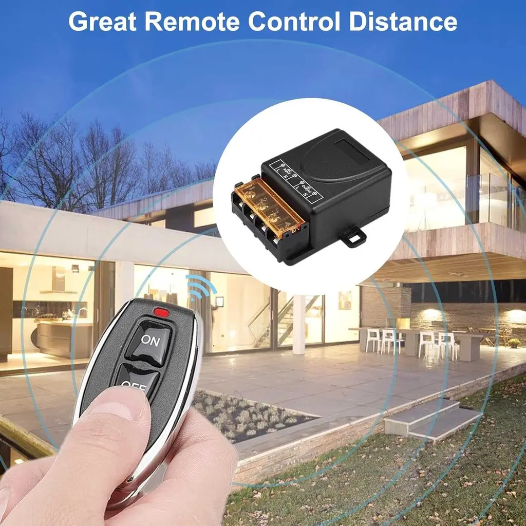 Wireless Relay Switch Remote Control 433 MHz 220V 30A Peralatan