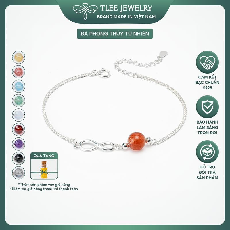 Vòng tay bạc nữ TLEE bạc 925 mix hạt đá và charm vô cực TLEE JEWELRY LT0331