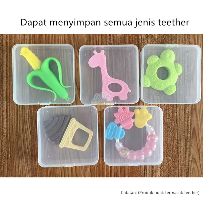 Paket Mainan Gigitan Bayi Newborn Baby Theether Dengan Case Box Transparan Empeng Buah Gelang Gengam Rattle Silikon Kerincingan BPA Free Teether 1