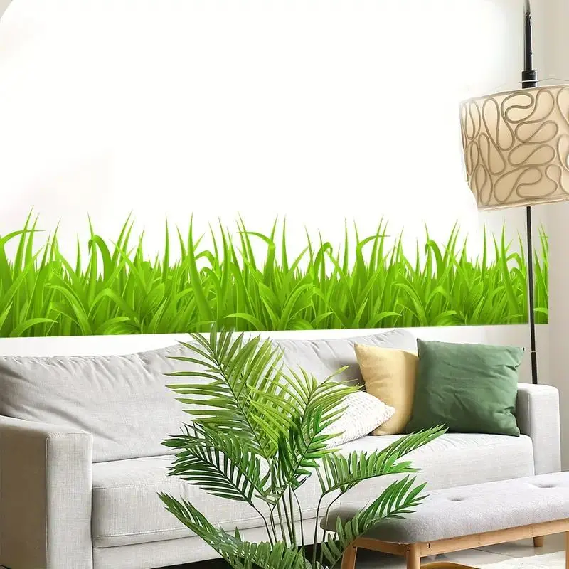 Grass Wall Decals: Contemporary Style, Self-Adhesive, Reusable, Suitable for Bedroom, Living Room, and Kitchen Decorations